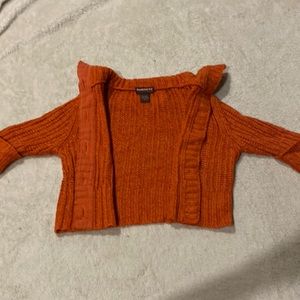 hooked up bright orange sweater